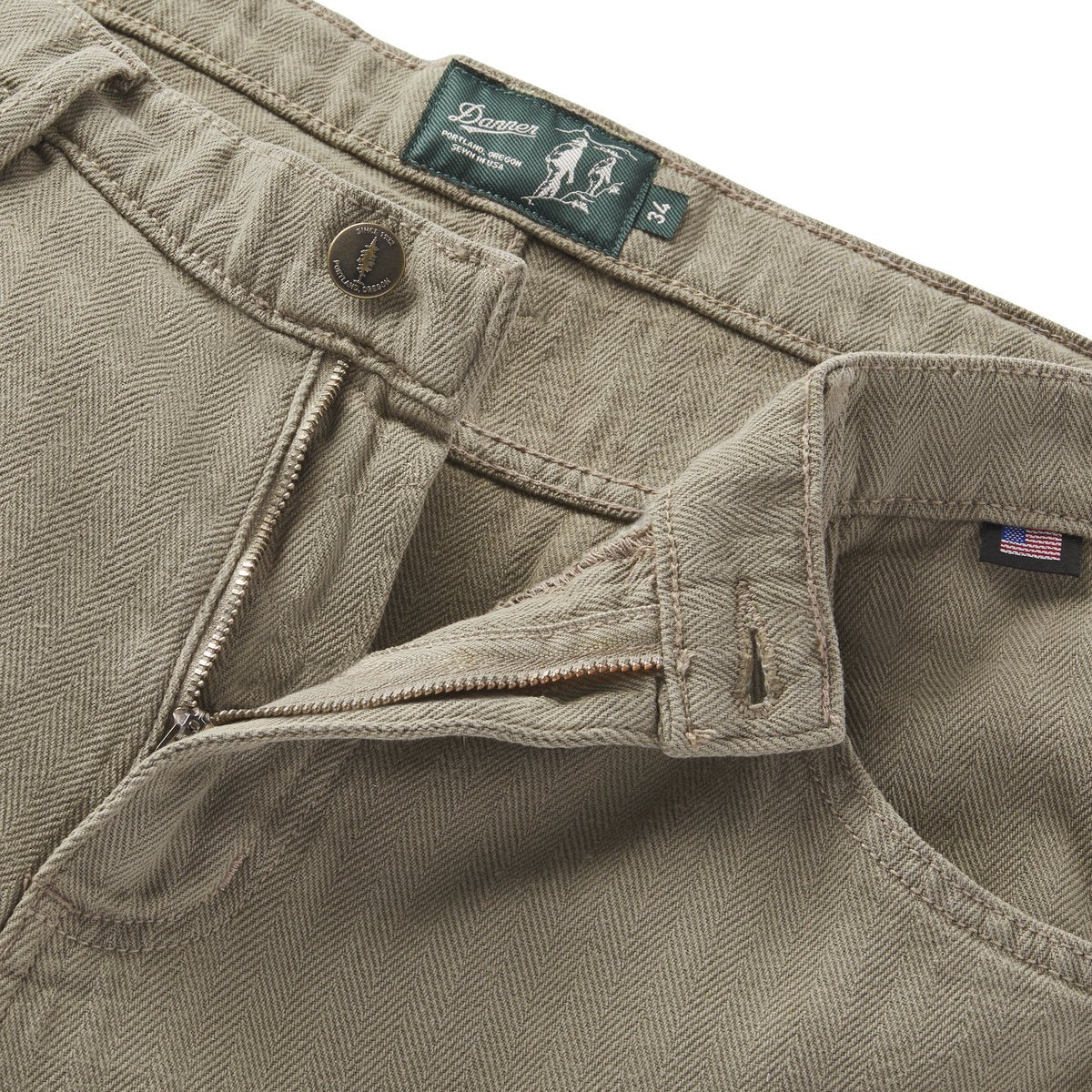 Kenton Double Knee Pants  Herringbone Dusty Olive / Danner Men|Women