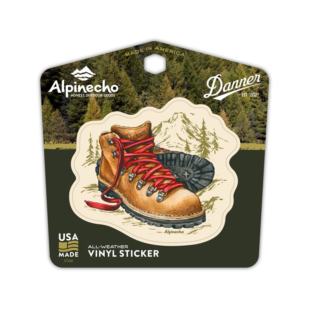 Alpinecho x Danner Sticker 2.7" x 3" Mountain Light / Danner Men|Women
